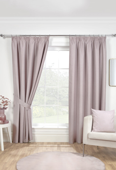 Eclipse (Blackout) Pencil Pleat, Rose - Ready Made Curtains